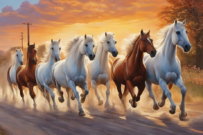 RUNNING HORSE PAINTING Print,Modern art mart, canvas painting