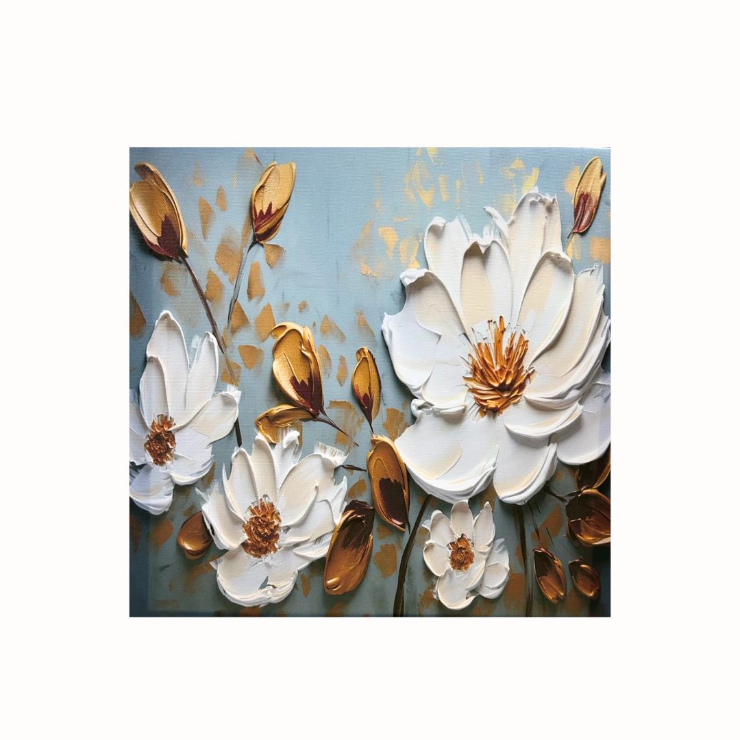 1 Piece square Flower abstract wall art hanging Canvas Frame for home decor,Modernartmart