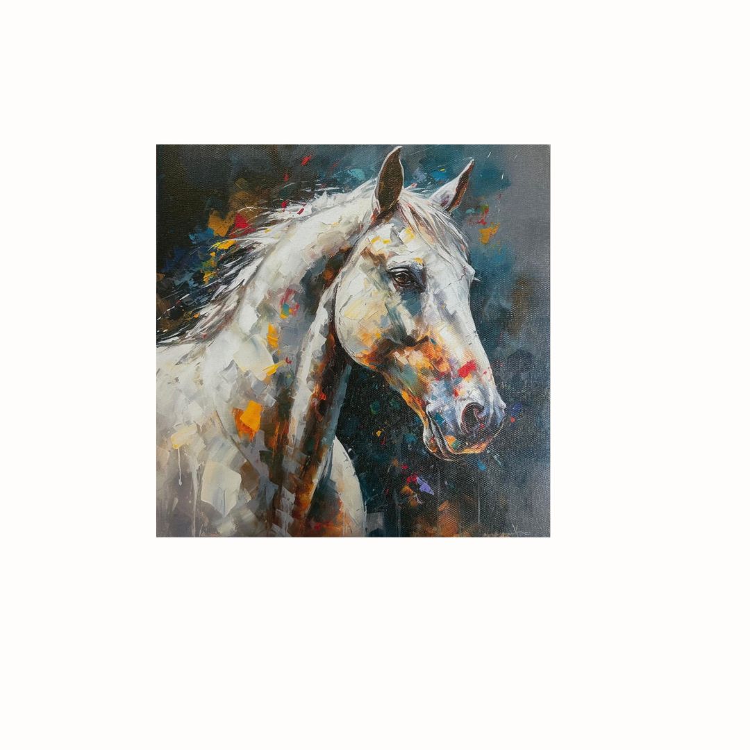 1 Piece square Horse abstract wall art hanging Canvas Frame for home decor,Modernartmart