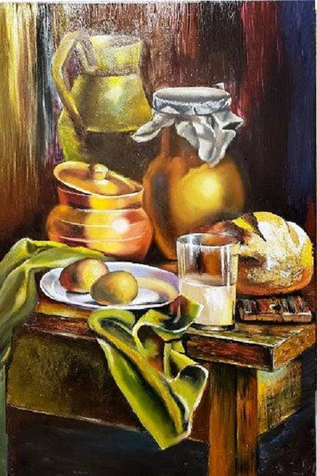 The Healer - Still life charming, Watercolor Painting Print ,Modern art mart