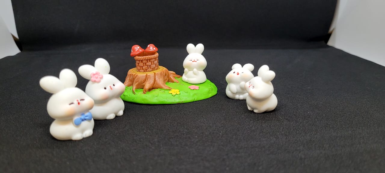 1 Set Rabbits Miniature Set for Home, Bedroom, Living Room, Office,Modernartmart