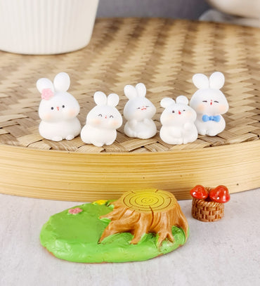 1 Set Rabbits Miniature Set for Home, Bedroom, Living Room, Office,Modernartmart