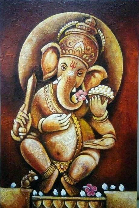 Most Amazing Story of Lord Ganesha painting Print, modern art mart