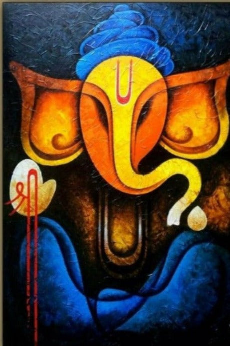 The Spiritual Elegance of Ganesha Painting Print, modern art mart