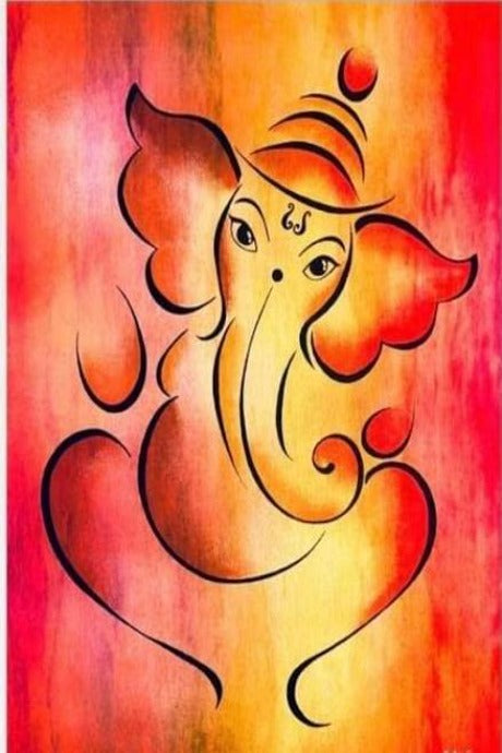 Ganesha Ganesha Print painting on canvas, figurative art,modern art mart